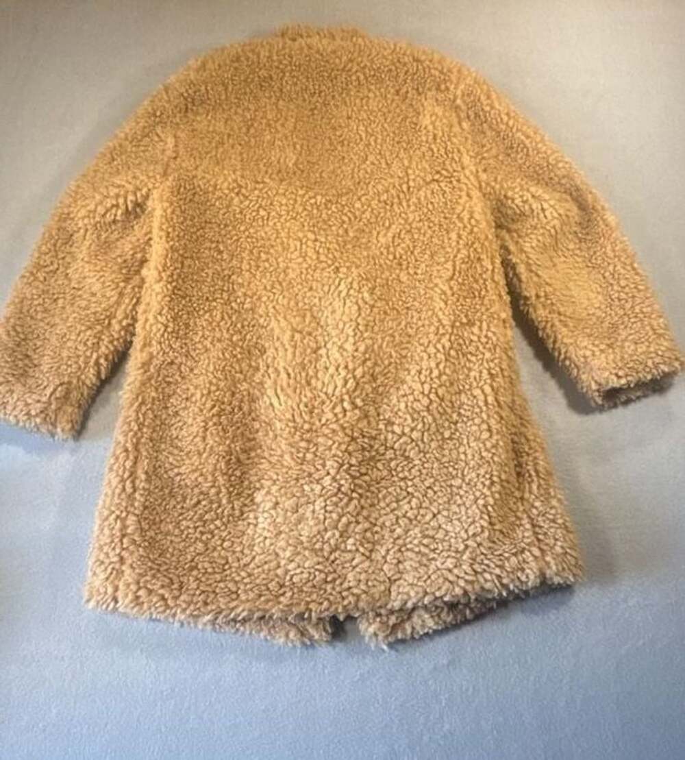 Zara Brown Faux Shearling Teddy Bear Coat Size XS - Picture 7 of 7